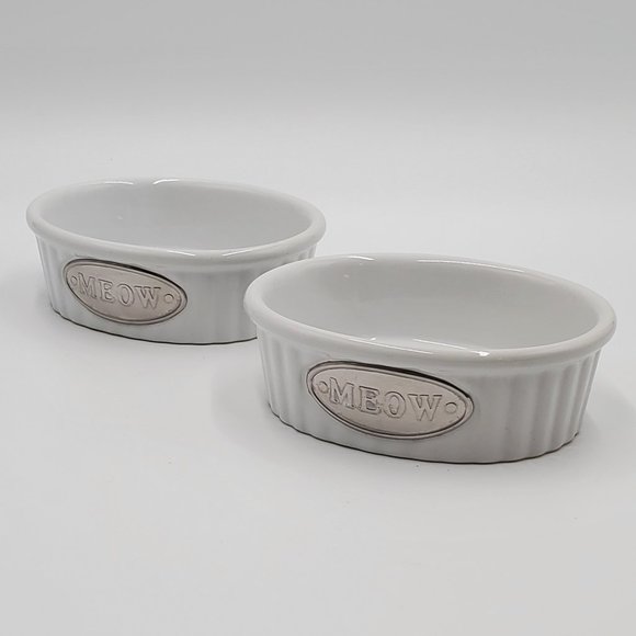 Whisker City Ceramic Meow Bowls – set of 2 - Picture 2 of 15